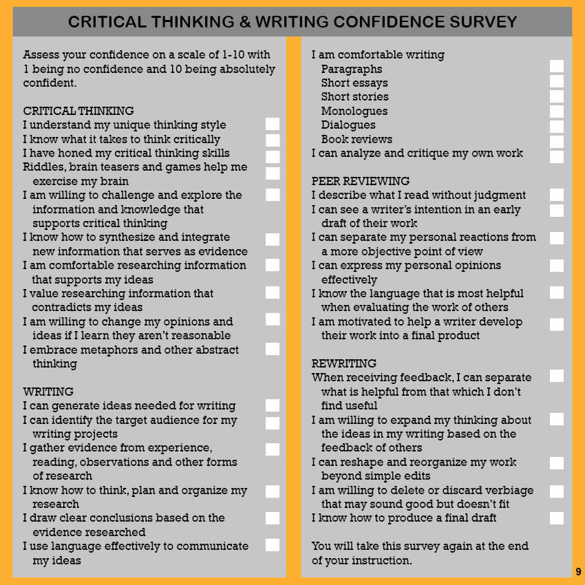 Describe the relationship between critical thinking and clear writing as you understand it